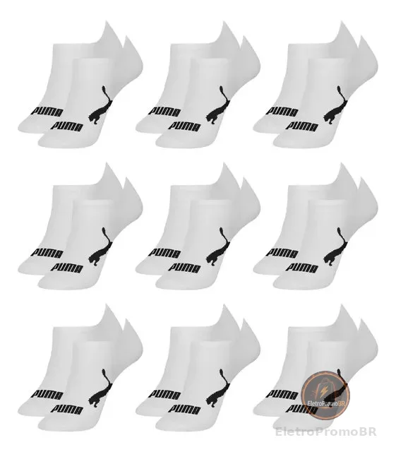 Kit 9 Pares Meias Puma Soquete Cano Curto Sapatilha Original