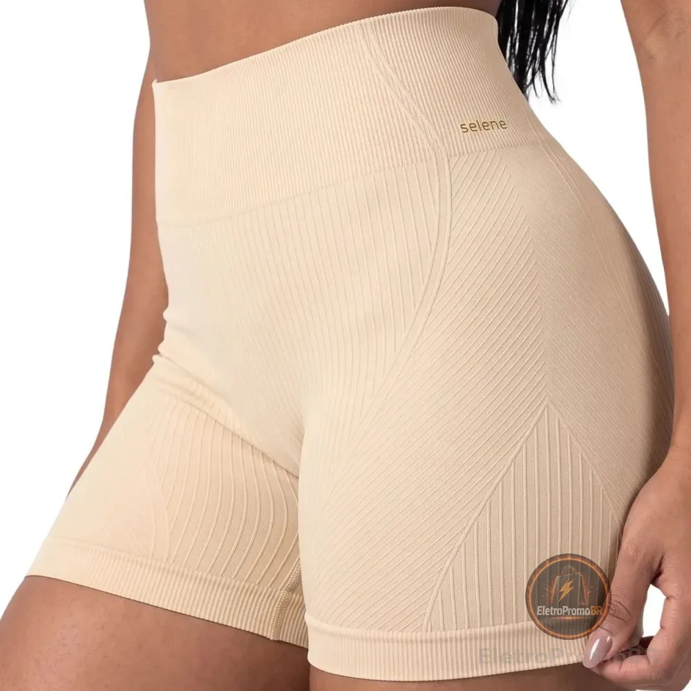 Short Academia Feminino Poliamida Selene Zero Transparência Marfim Short Fitness Short Esportivo Short Legging Short Selene Short Poliamida Shortinho G Short Zero Transparência