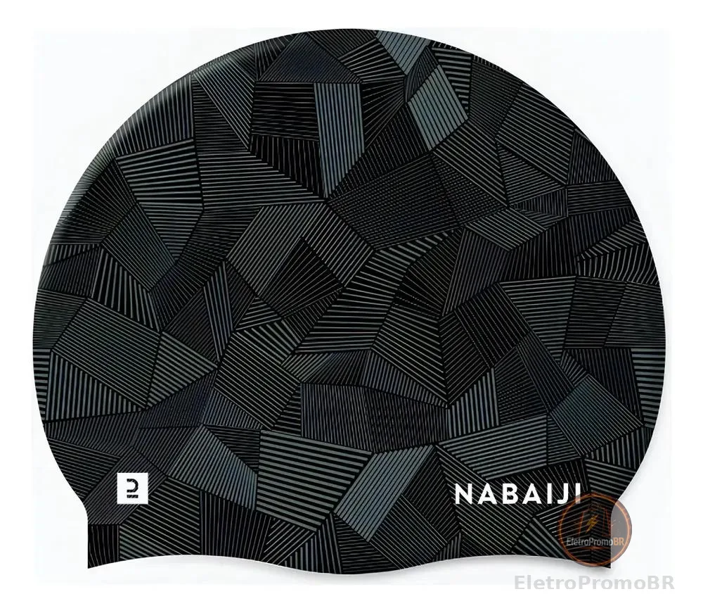 Touca de Natação Silicone Nabaiji Preto Unissex Resistência na Água