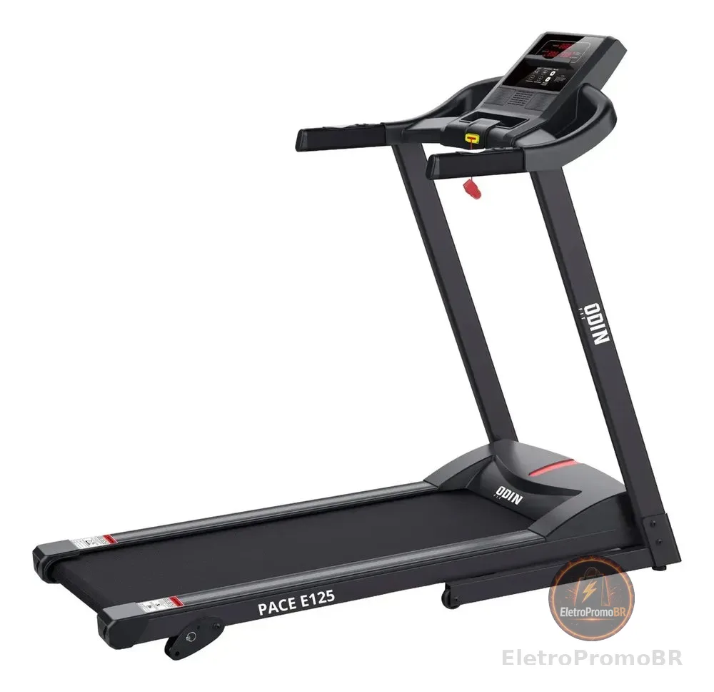 Esteira Elétrica Ergométrica Dobrável Odin Fit PACE 13km/h Lona 42x110cm 127v Treino Caminhada e Corrida 100kg