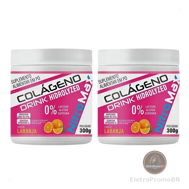 2x Colágeno Hidrolisado Drink - Pote 300g - Nitromax