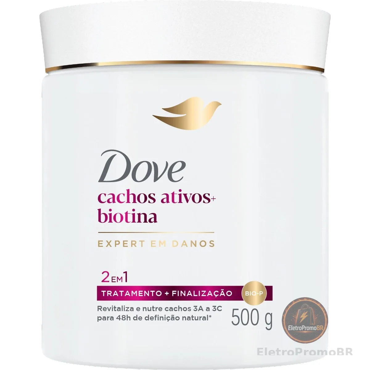 Dove Máscara Capilar 2 em 1 Cachos Ativos + Biotina 500g