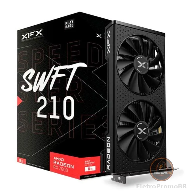 Placa de Video XFX Radeon RX 7600 Speedster SWFT210, 8GB, GDDR6, 128-bit, RX-76PSWFTFY