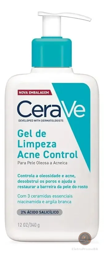 Gel De Limpeza Acne Control Para Pele Oleosa 340g Cerave Oleosa Dia/noite
