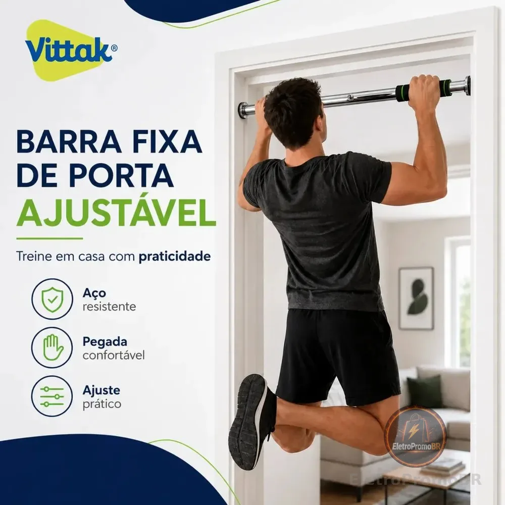 Vittak Barra Fixa para Porta Ajustável de Aço Prateado