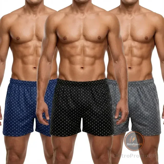 Kit 3 Samba Canção De Liganete Cueca Short Malha Fria Pijama