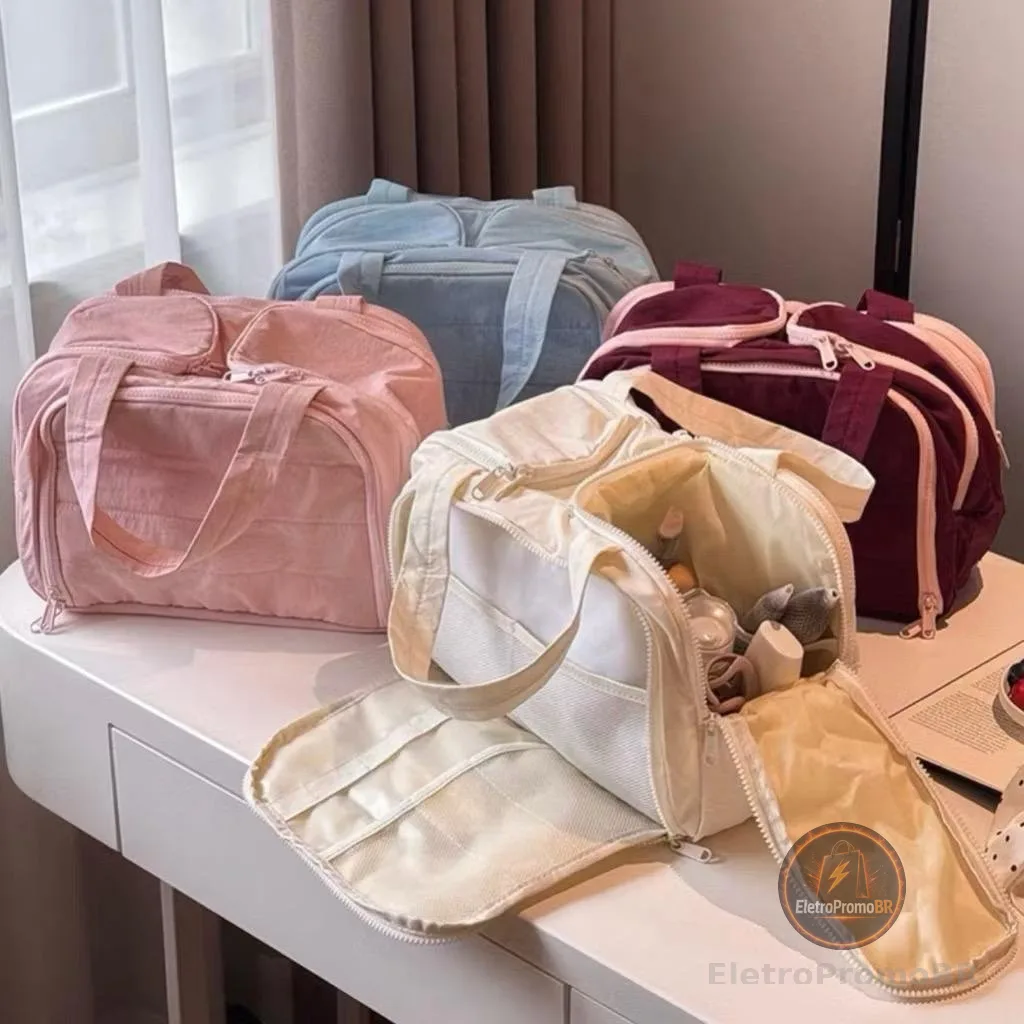 Bolsa cosmética portátil de grande capacidade, lavagem portátil de cosméticos para viagem, armazenamento