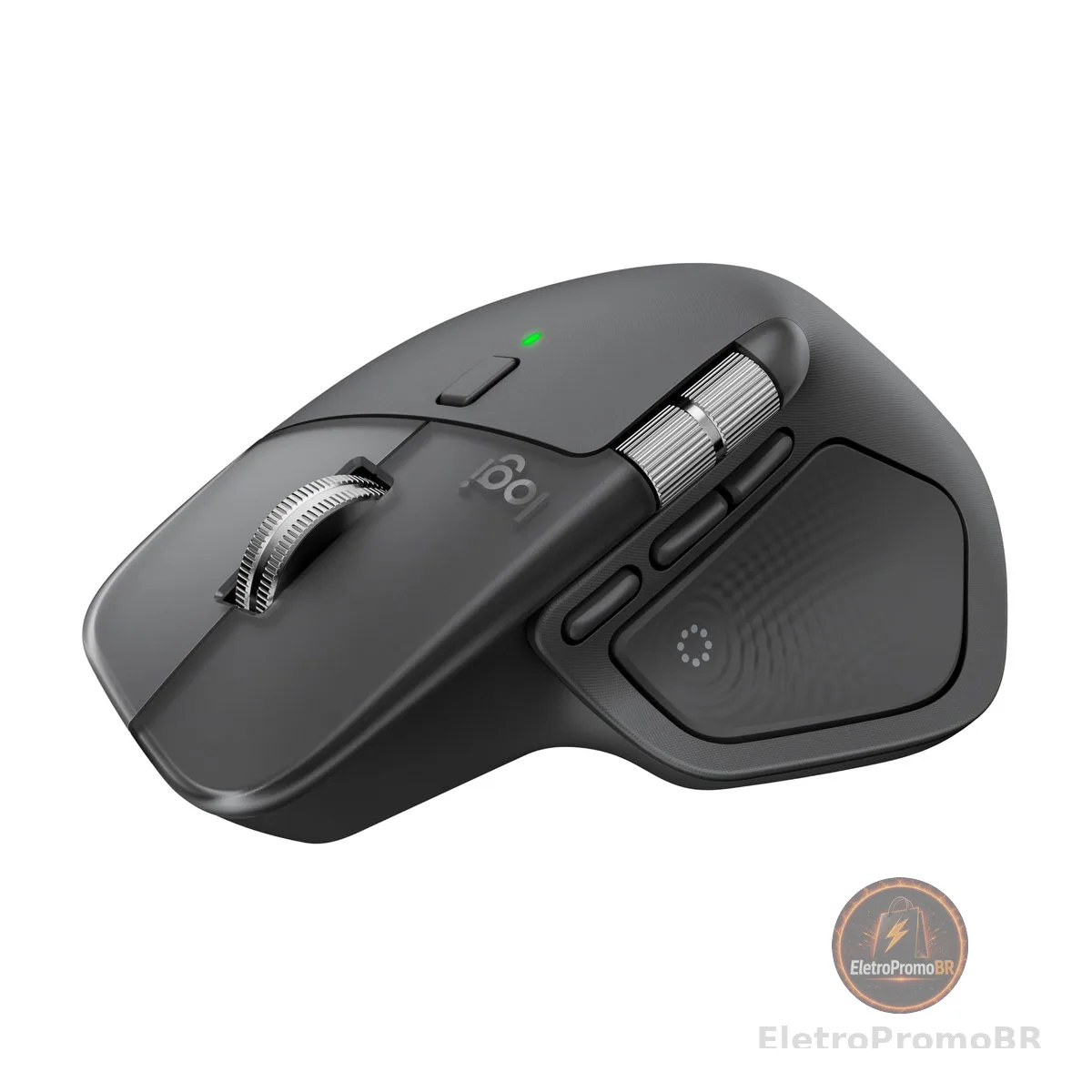 Mouse sem fio Logitech MX Master 4 com o Desempenho avançado e a Sensação tátil do Haptic feedback, Design ergonômico, Rolagem ultra rápida, Conexão USB-C ou Bluetooth, Windows, macOS - Grafite