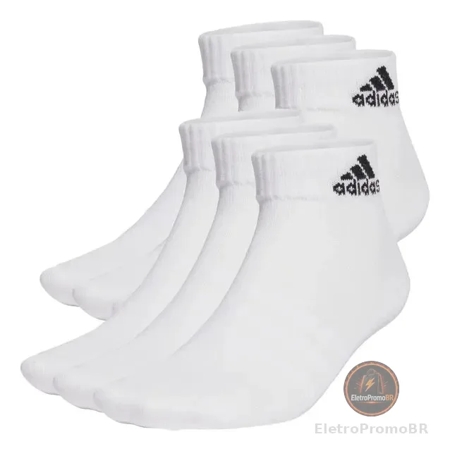 Meias Finas E Leves Sportswear Ankle 6 Pares adidas