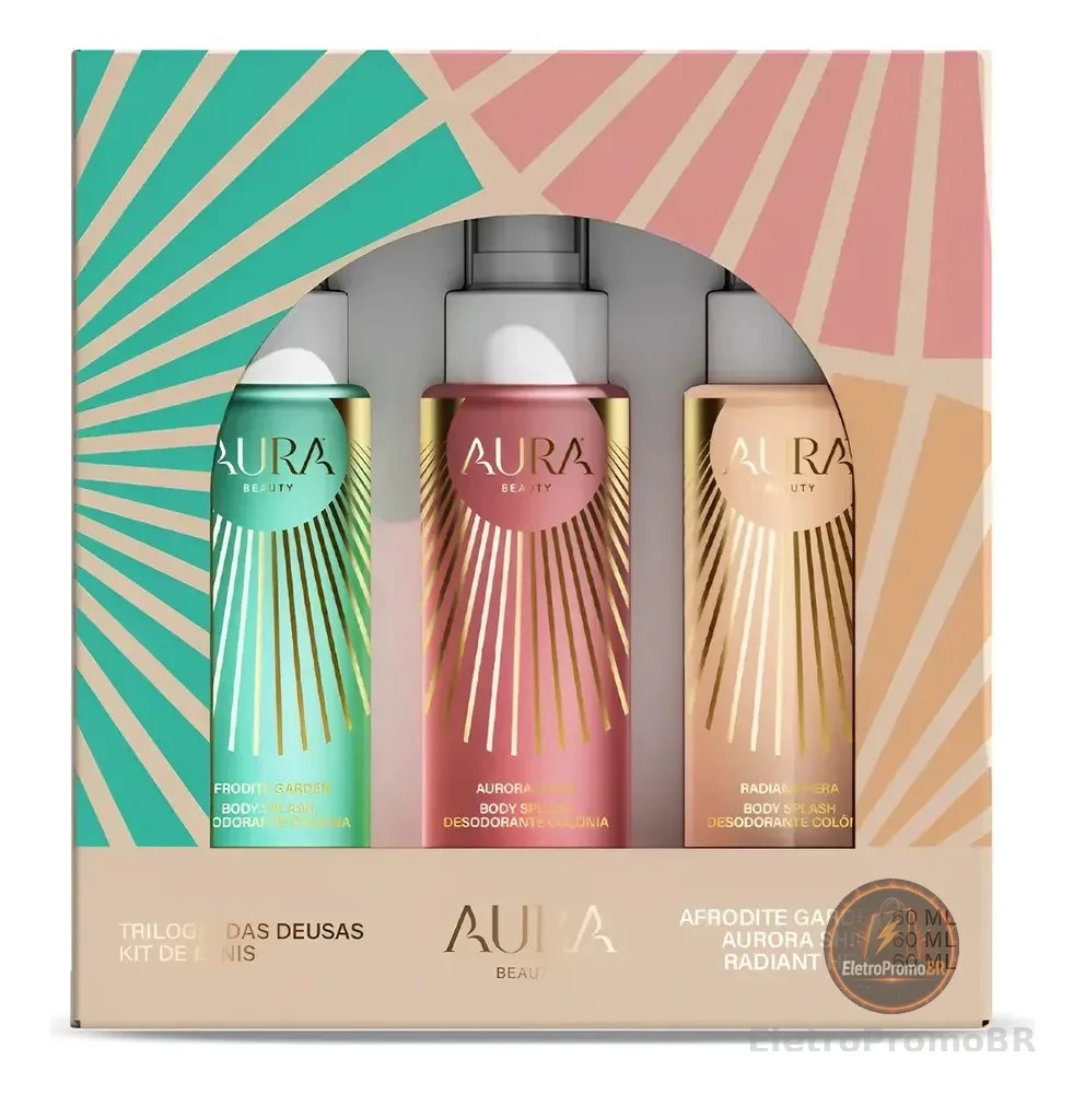 Kit 3 Body Splash Aura Jade Picon Trilogia Deusas 60ml Cada