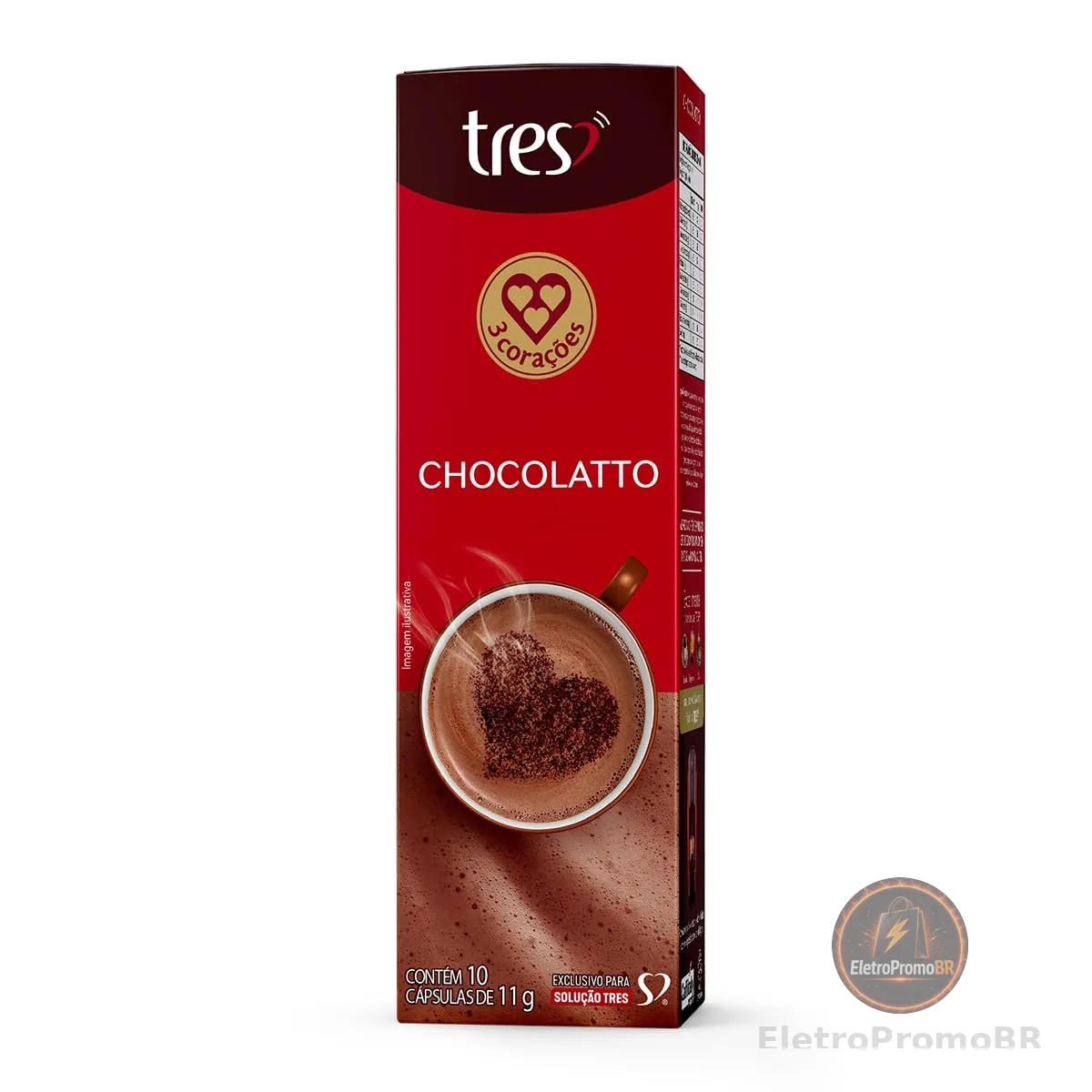 3 Corações Cápsula Chocolatto TRES - 10 unidades