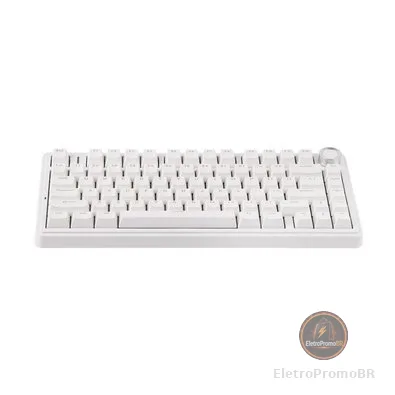 Teclado Mecânico Gamer AULA F75, RGB, Switch Red, Keycaps PBT, Hotswap, Branco - AULA-F75-Wired-WH-R