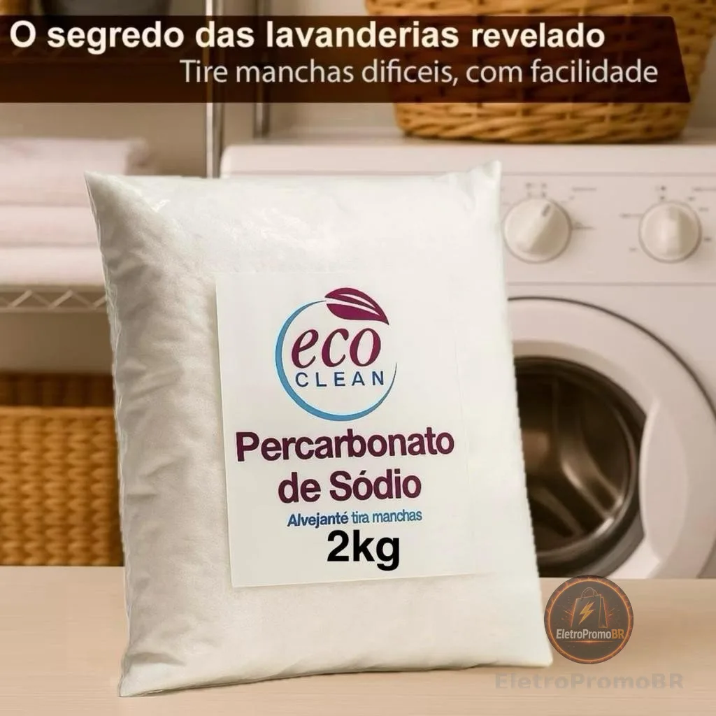 Percarbonato de Sódio 100% Puro Limpeza Em Geral Tira Manchas Roupas Brancas 500g/1kg /2kg