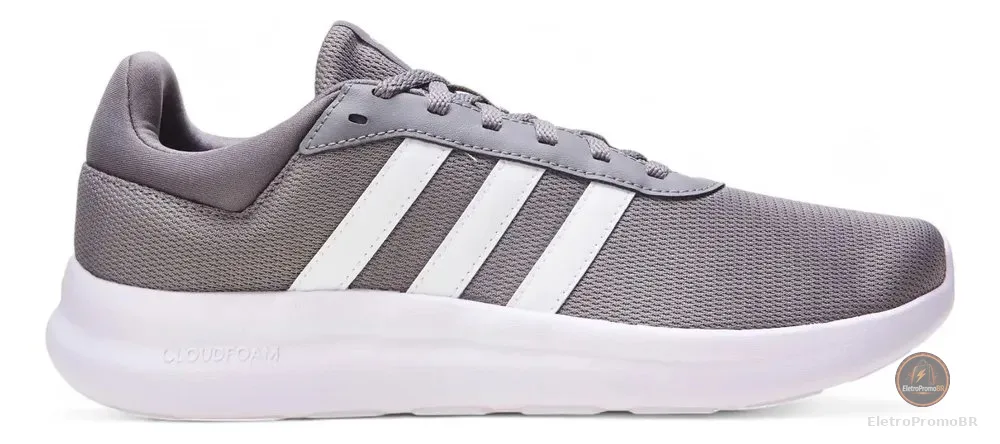 Tênis Casual Masculino Lite Racer 4.0 adidas Grey Three / Cloud White / Cloud White Liso 43 Br