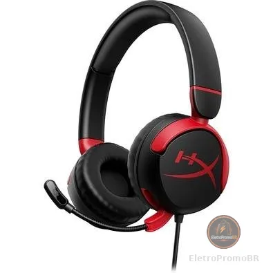 Headset Gamer Infantil HyperX Cloud Mini, Com Fio e Limitador de Volume, USB-C, Preto - 7G8F4AA