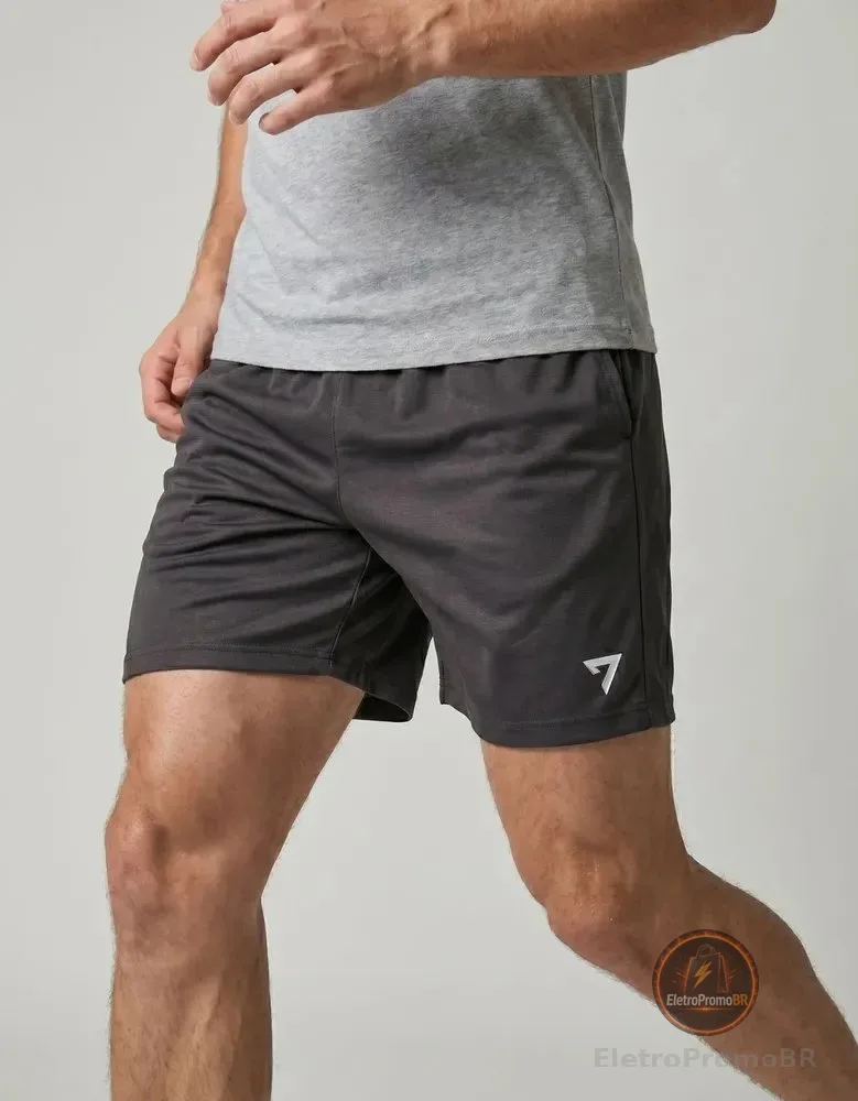 Short Academia Bermuda Futebol Dry Masculino Seven Line Cinza G
