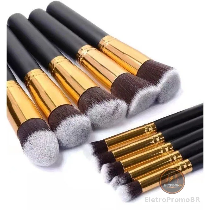 KIT 10 Pincels de maquiagem esfumar contorno kabuki profissional pronto entrega