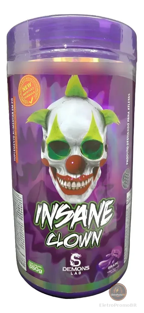Pre Treino Insane Clown Grape 350g - Demons Lab Sem Sabor