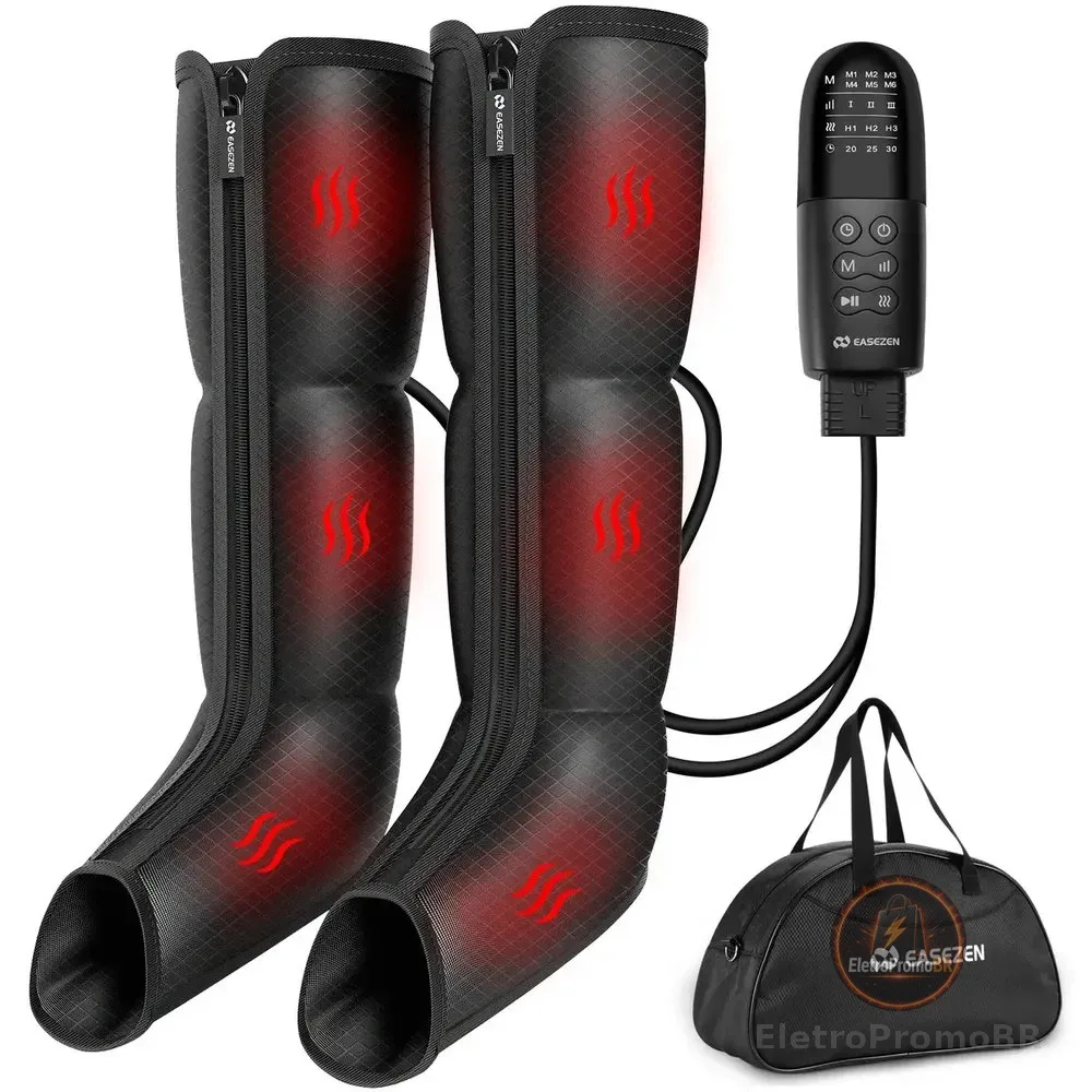 Bota de Compressão Pneumática EASEZEN para Pés com Massagem e Terapia de Calor