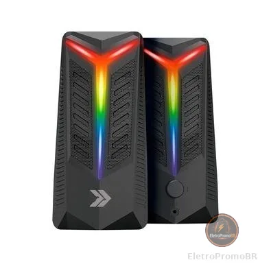 Caixa de Som Gamer KBM! GAMING CSG120, RGB, AUX, Drive de 45mm, RMS 10W - KGCSG120