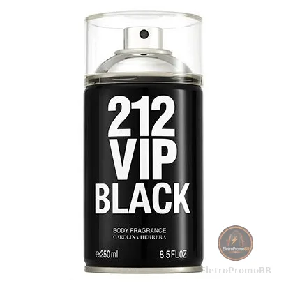 Perfume Carolina Herrera 212 Vip Men Black Body Spray Masculino 250ml