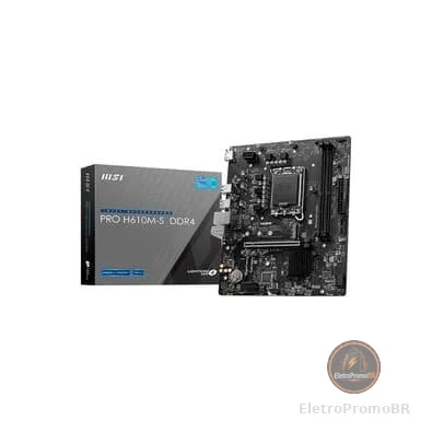 Placa Mãe MSI PRO H610M-S Intel Core, DDR4, mATX, Realtek ALC897 Codec - PROH610MSD4