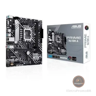 Placa-Mãe ASUS Prime H610M-A, Intel, M-ATX, DDR5, Preto - 90MB1G20-M0EAY0