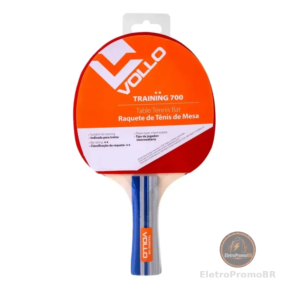 Raquete De Tênis De Mesa Ping-pong Training 700 Treino Vollo Preto/vermelho Clássico