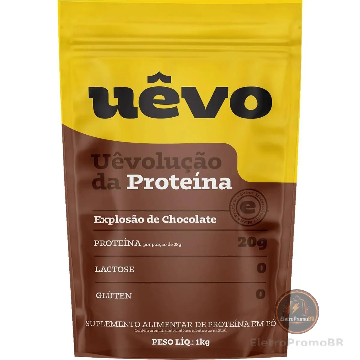 Proteina de Ovo em Pó - 1000g Refil Chocolate - Uêvo