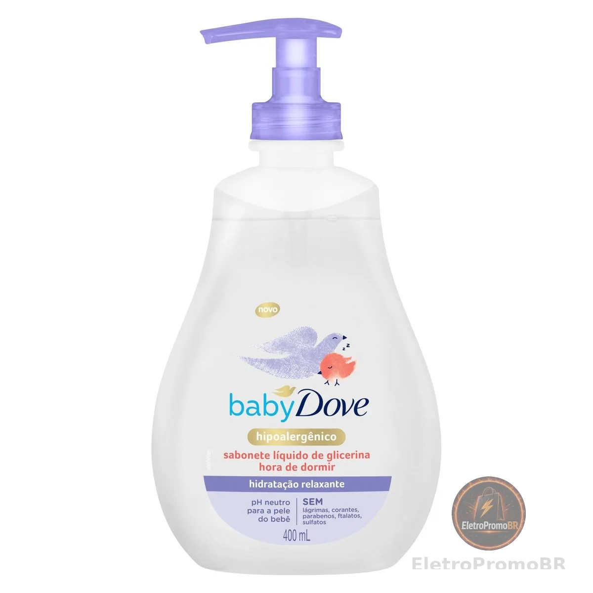 Baby Dove Sabonete Líquido De Glicerina Hidratação Relaxante Hora De Dormir Frasco 400 Ml