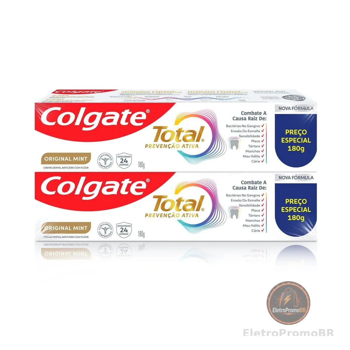 Colgate Total Original Mint Creme Dental com Flúor, 2x180g