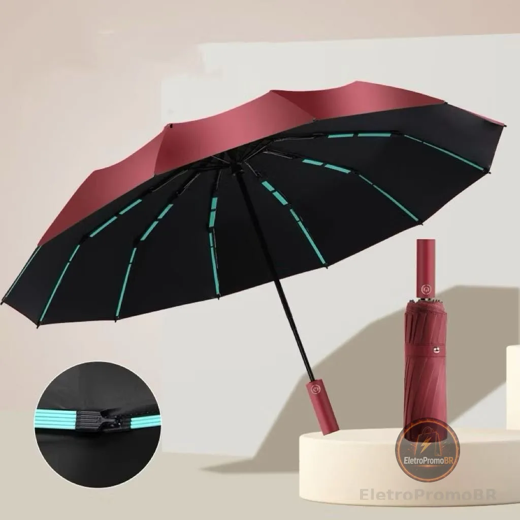 Guarda Chuva Automático Sombrinha Grande Proteção Solar Blackout Reforçado Dobrável 10 varetas Envio Imediato colorido