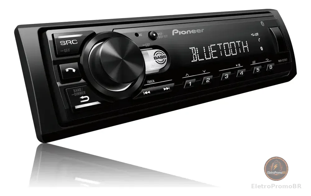 Pioneer MVHS235BT som automotivo usb bluetooth 5.0 rádio fm potência 4x23w rms