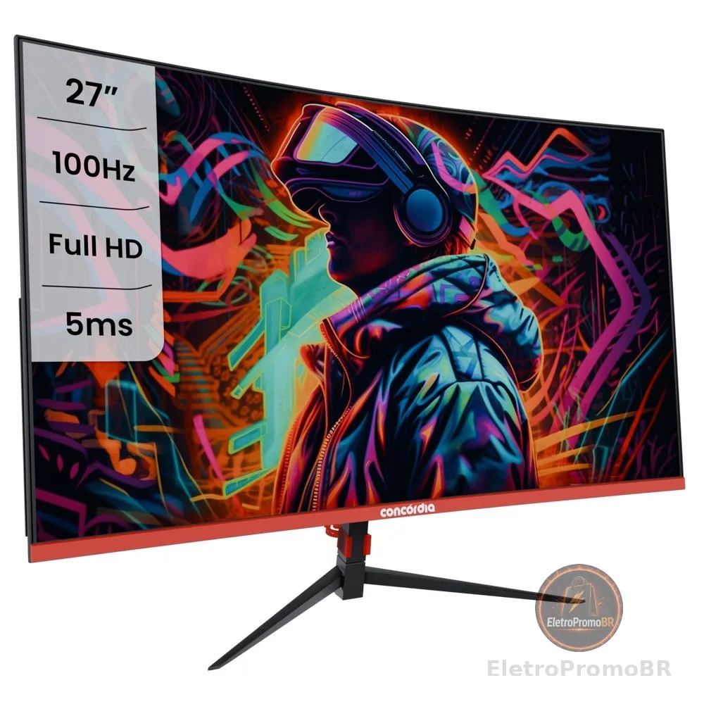 Monitor Gamer Curvo 27'' CZ270F Concórdia 100HZ LED FULL HD HDMI VGA SRGB 99%
