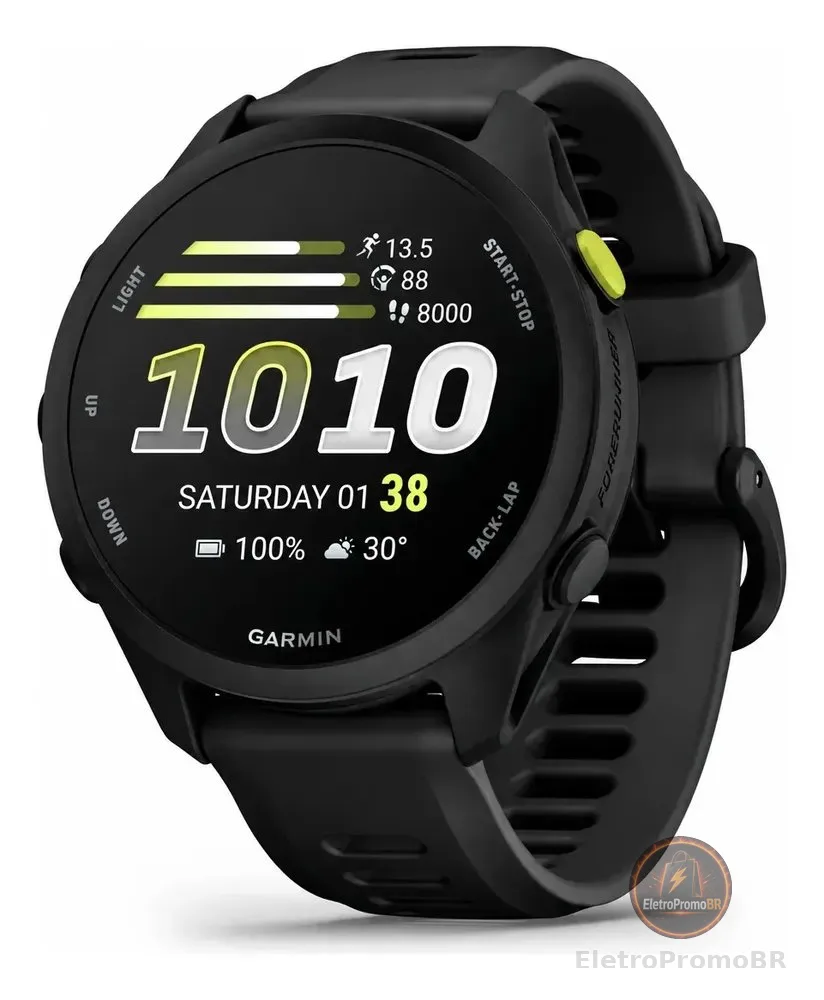 Relógio Garmin Forerunner 70 Preto - 42mm S/ Juros Preto Mesh Cinza-escuro