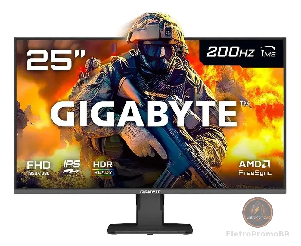 Monitor Gamer Gigabyte 25 Fhd 200hz 1ms Ips Vrr Freesync