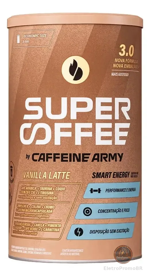 Supercoffee 3.0 380g Super Coffee Caffeine Army Sabor Baunilha