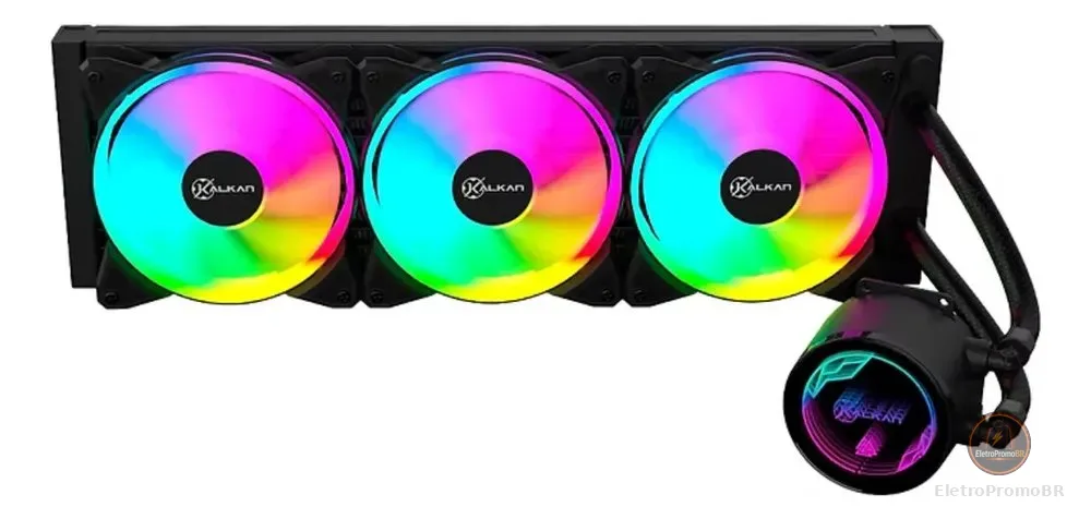 Water Cooler Kalkan Iota V2 360 Rgb 360mm Tdp 280w Preto