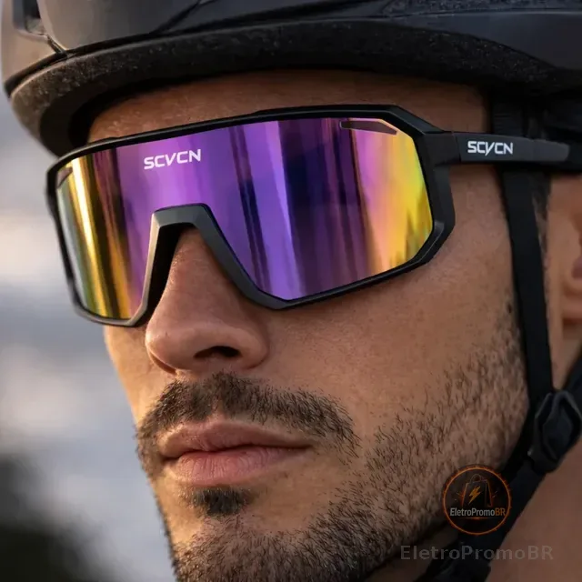 Óculos Ciclismo Corrida Esportivo Bike Proteção Uv400 Preto