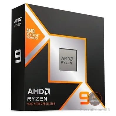 Processador AMD Ryzen 9 9900x3d, 4,4 GHz, (Máx Boos Clock Até 5,5 GHz), Cache 140MB, 12 Núcleos, Threads 24, AM5 - 100-100001368WOF