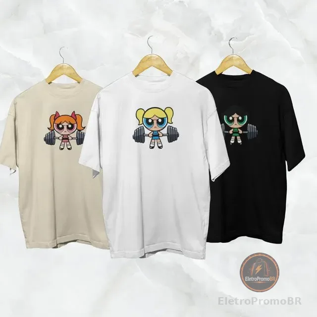 Kit 3 Camisetas Academia Streetwear Feminino Super Poderosas
