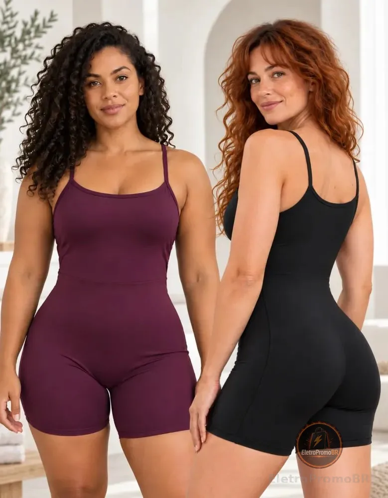 Kit 2 Macaquinho Fitness Feminino Macacão Treino Ginástica Preto / Bordô Liso M