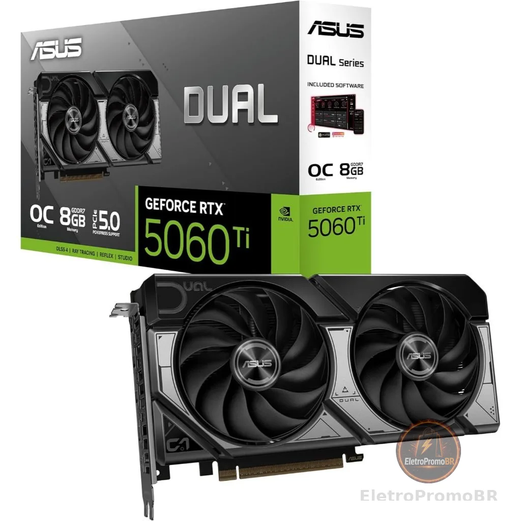 Placa de Vídeo ASUS NVIDIA GeForce RTX 5060 Ti OC 8GB GDDR7
