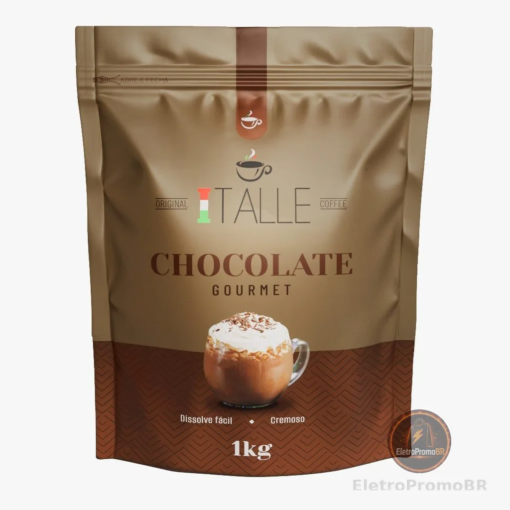 Chocolate Café Italle Chocolate Gourmet Chocolate em Pó 1kg Achocolatado Italle
