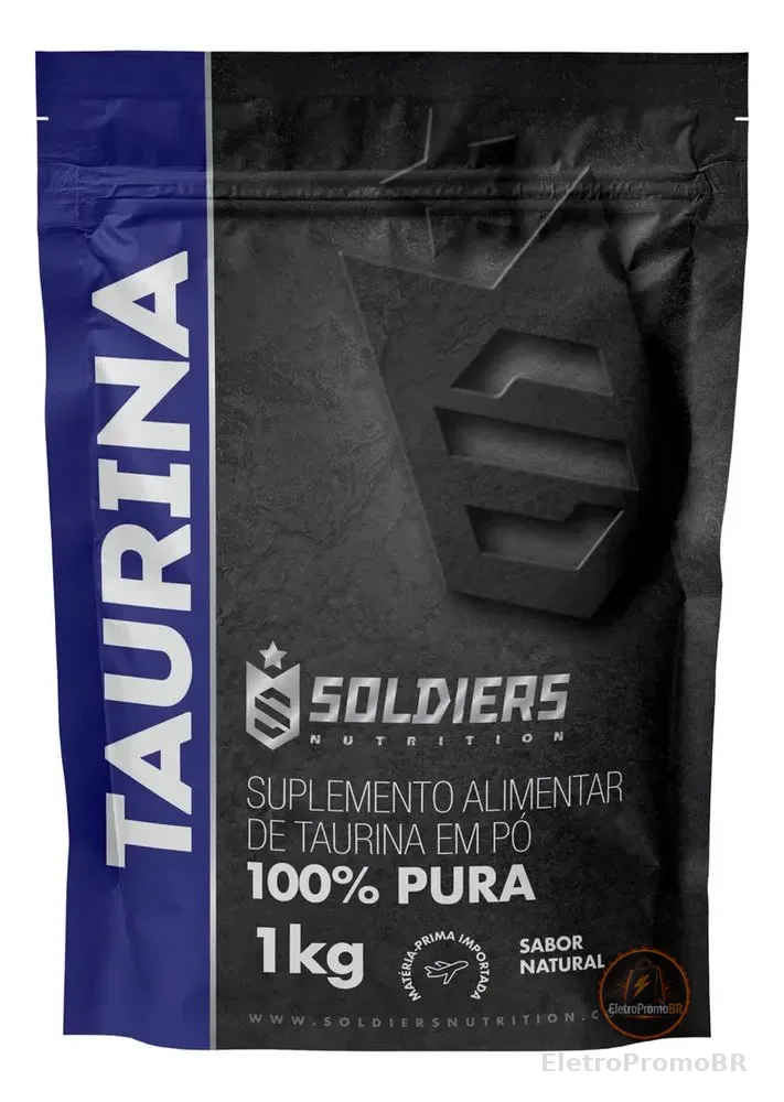L- Taurina 1kg Suplemento em Pó 100% Pura Importada - Soldiers Nutrition