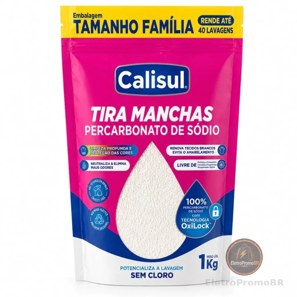 Percarbonato de Sódio 100% Puro Tira Manchas Roupas Brancas e Coloridas Limpeza em Geral