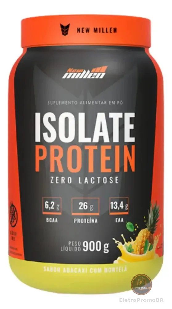 Isolate Protein Zero Lactose Pote 900g New Millen Sabor Abacaxi Com Hortelã