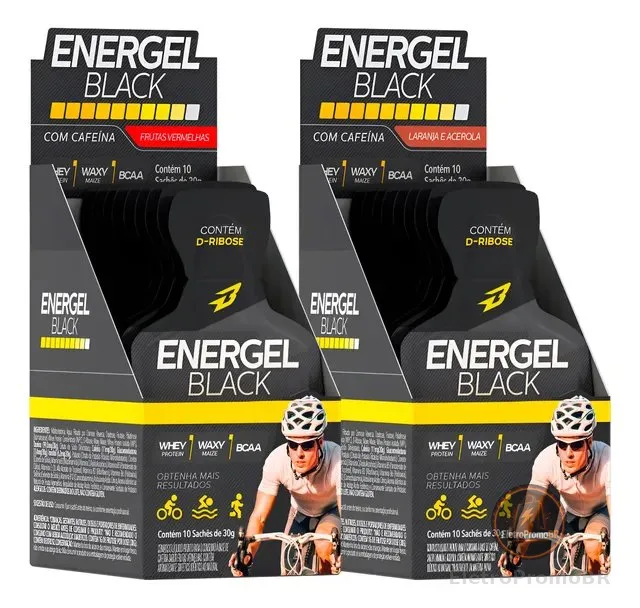 Kit C/ 2 Caixas Gel Energel Black 20 Sachês - Bodyaction