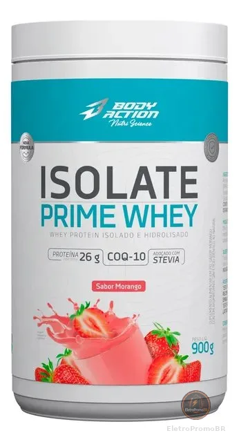 Proteína Bodyaction Nutri Science Isolate Prime Whey Em Pó Sabor Morango X 900g