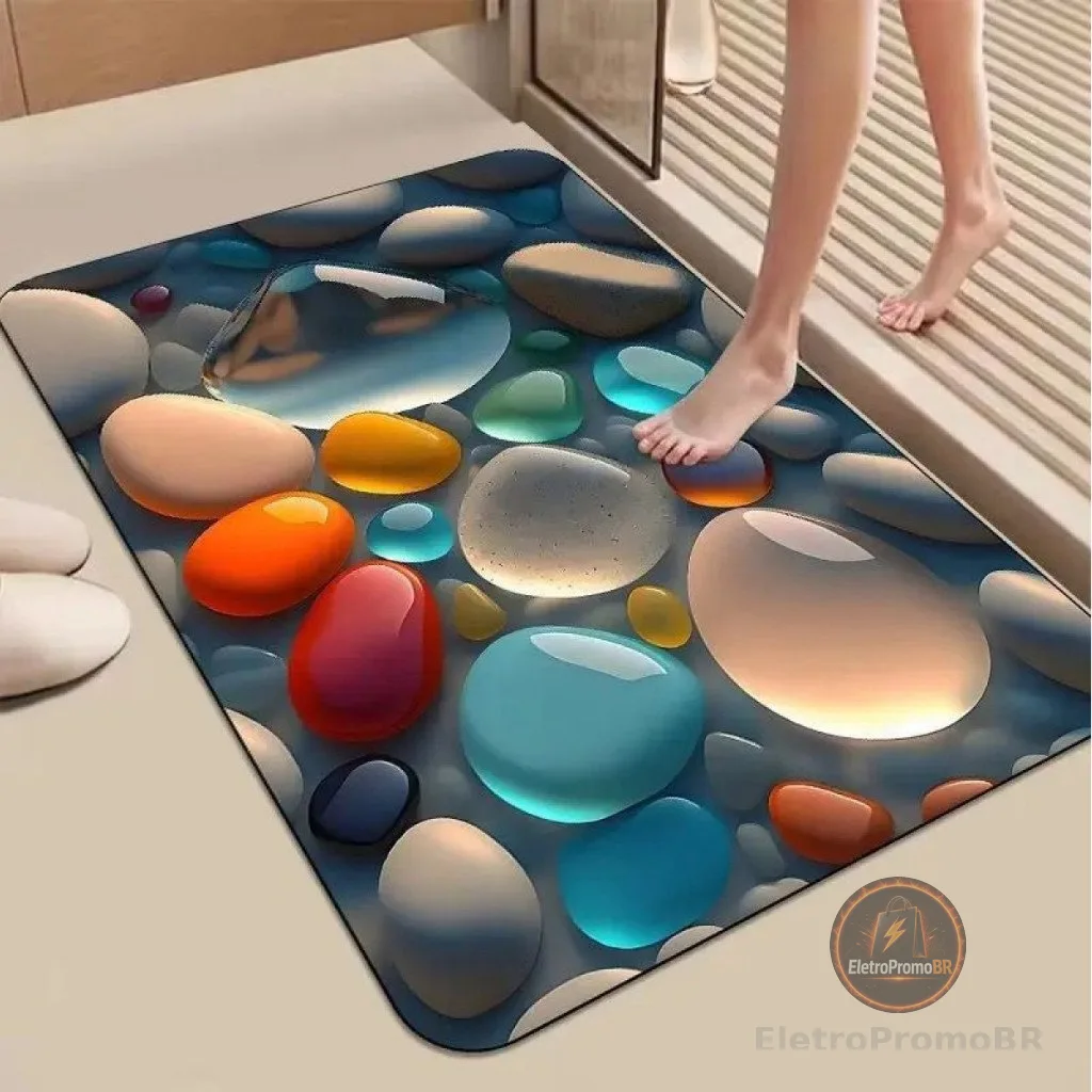 Estilo 5D de Pedra Tapetes De Secagem Rápida Em Microfibra Antiderrapante Para Banheiro